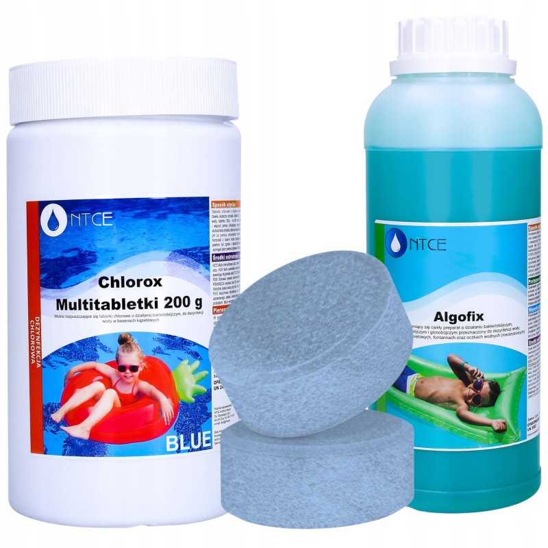 Ntce mėlynos daugiafunkcinės tabletės baseinams 200g 1kg chloro antidumblių 1l