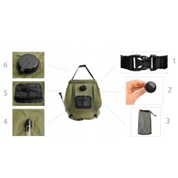 Saulės sodo dušas su termometro palapine 20l