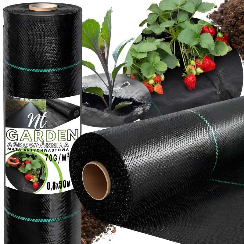 Agrotekstilė agrotekstilė juoda 70g 0,8x50m piktžolės uv3% kilimėlis nuo piktžolių