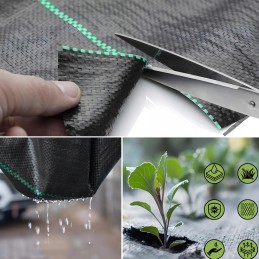 Agrotekstilė agrotekstilė juoda 70g 0,8x50m piktžolės uv3% kilimėlis nuo piktžolių