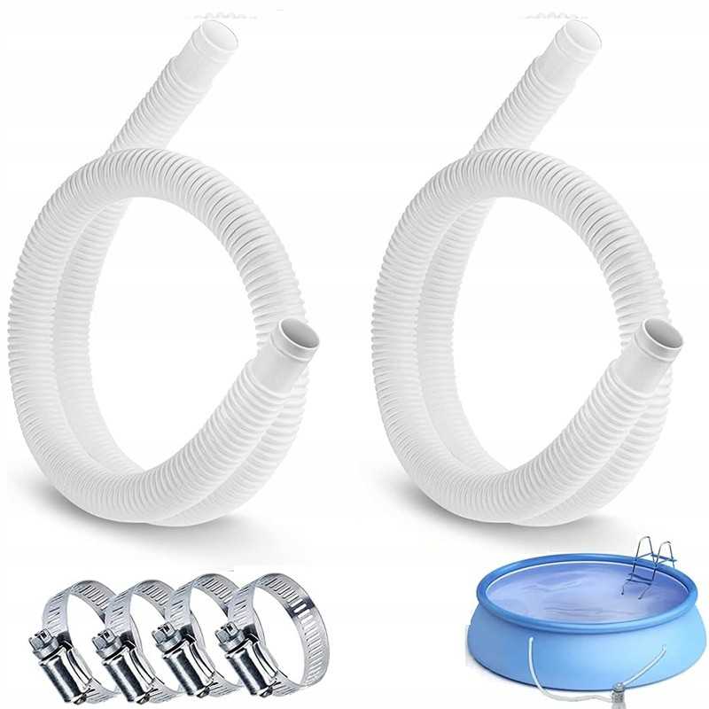 Pripučiamų baseino žarnų priedai 2 vamzdeliai 4 sagtys