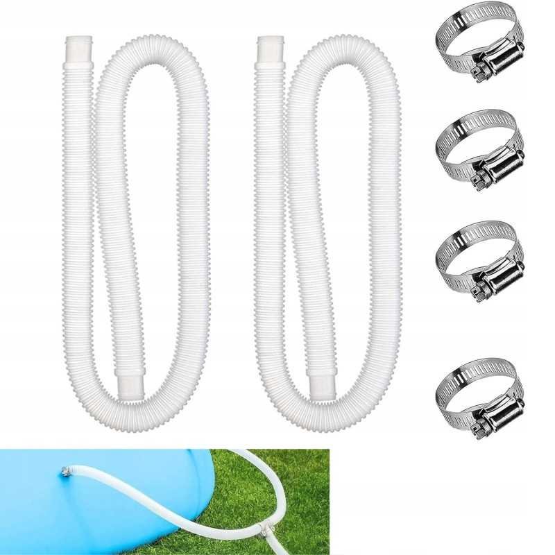 Baseino siurblio žarna 150cm 32mm intex siurbliui su žarnos spaustukais