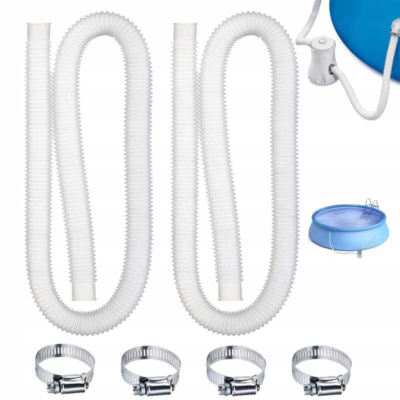 Pakaitinė žarna baseinui, 2 vnt., su 4 metaliniais žarnų spaustukais