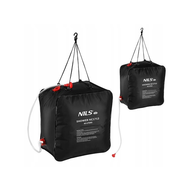 Camping shower portable solar tourist capacity 40l black nils