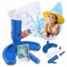 Baseino dulkių siurblys su šepečiu ir baseino valymo tinkleliu