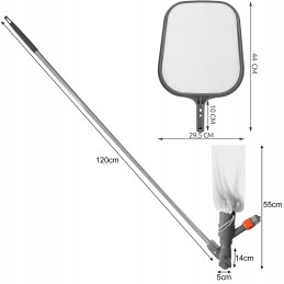 Dulkių siurblys baseino dugnui valyti, baseino tinklelis, lazda tvenkiniams