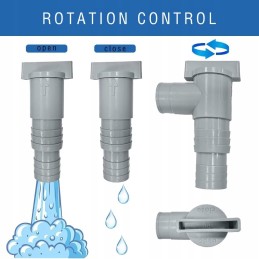 Baseinų uždarymo čiaupas su 32 mm žarnos jungtimi, 2x vožtuvų komplektas
