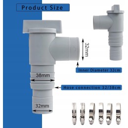 Baseinų uždarymo čiaupas su 32 mm žarnos jungtimi, 2x vožtuvų komplektas