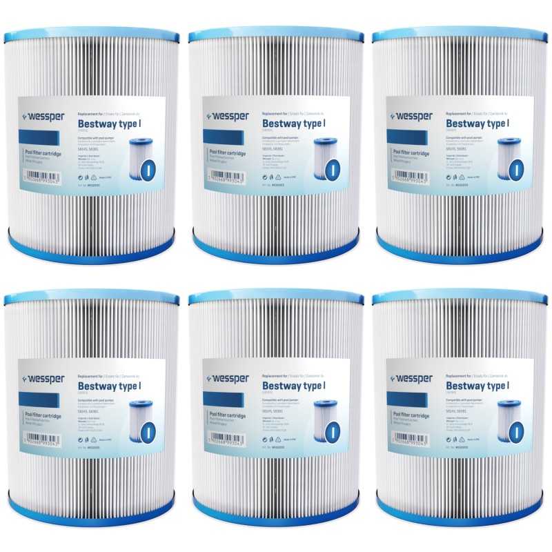 6x filtras tipo i bestway 58093 filtro siurbliui