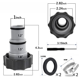 Sumažinimo adapteris siurblių žarnoms, žarnos baseinams, adapterių rinkinys intex