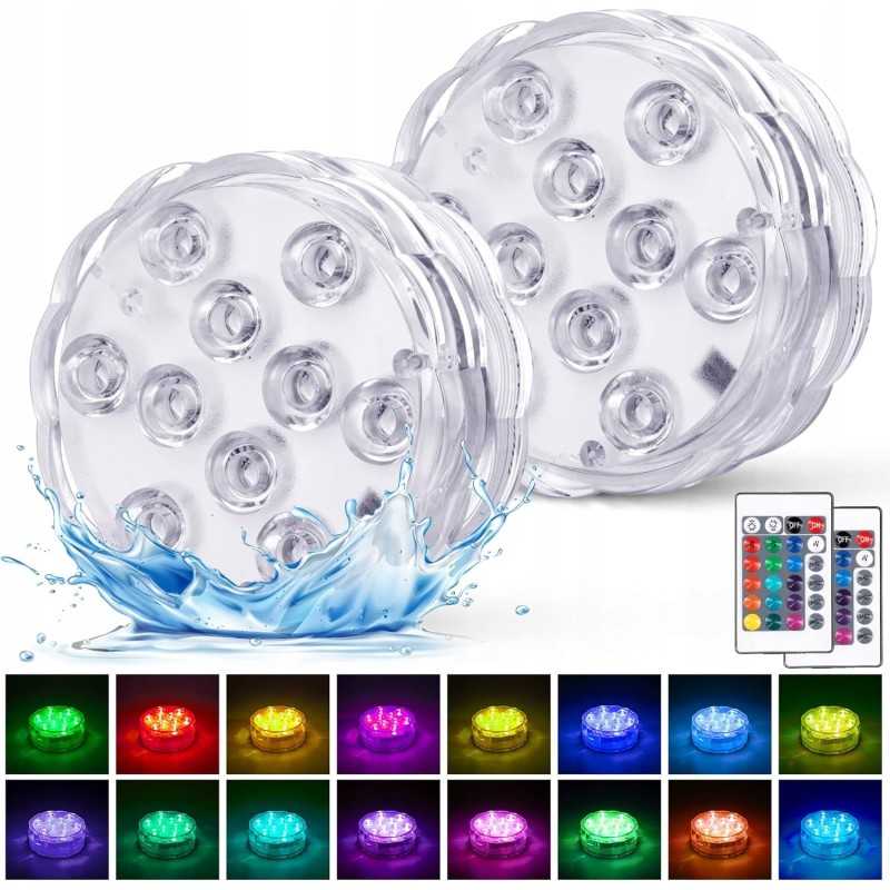 Vandeniui atsparūs LED šviestuvai su nuotolinio valdymo pulteliu baseino vazos SPA akvariumo tvenkiniui