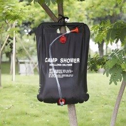 Turistinis saulės kempingo dušas kempingo palapinei, 20 litrų