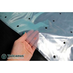 Perforuota dengiamoji folija Vulcanus Vua20r daržovėms su UV filtru, 3,6x10m, skaidri