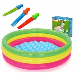 Vaivorykštinis pripučiamas baseino rinkinys 102 x 25 cm 3 vnt aštuonkojis nardymui