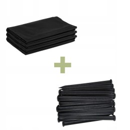 Juoda agrotekstilė piktžolėms po daržovėmis, vaisiais, krūmais, UV, 1,6 x 20 m + inkarai