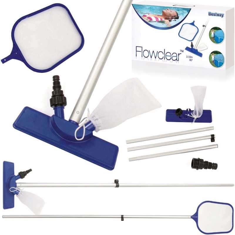 Baseino valymo rinkinys, dulkių siurblys, baseino valiklis, tinklas bestway, naujas
