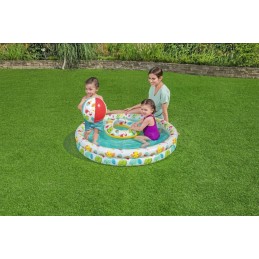 3in1 pripučiamas baseinas vaikams 122x20cm tropinis bestway plaukimo žiedas