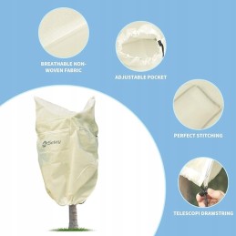 Augalų apsaugos maišelis 80g m2 su 2 virvelėmis ir užtrauktuku