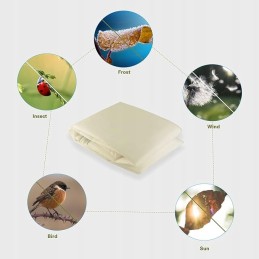 Augalų apsaugos maišelis 80g m2 su 2 virvelėmis ir užtrauktuku