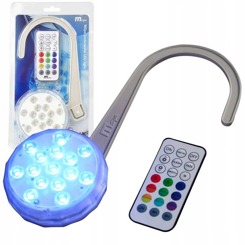 LED SPA baseino lempa, atspari vandeniui, 3 režimai, 16 ryškių spalvų mspa nuotolinio valdymo pultas