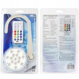 LED SPA baseino lempa, atspari vandeniui, 3 režimai, 16 ryškių spalvų mspa nuotolinio valdymo pultas