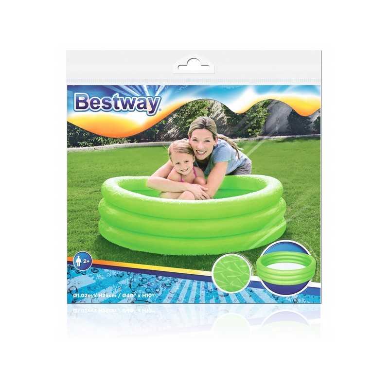 Apvalus pripučiamas baseinas vaikams, žalias, 102 cm
