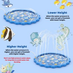 Baseino vandens purkštuvų kilimėlis vaikams 170 x 170cm fontanas