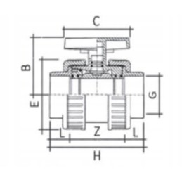 Slėgio rutulinis vožtuvas 1 gw bve PVC u