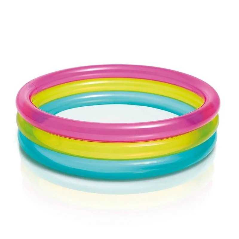 Spalvingas pripučiamas baseinas 86x26cm, 3 kamerų intex