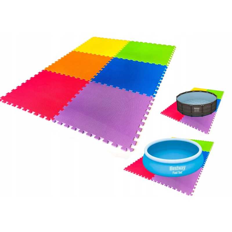 Eva dėlionė, porolono kilimėlis, xl, 6 vnt., storio baseinui