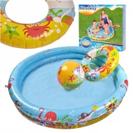 Bestway 51124 plaukimo baseino kamuoliukas apskritas irklavimo baseinas 122cm 2 4 metai