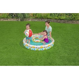 3in1 pripučiamas baseinas vaikams 122x20cm tropinis bestway plaukimo žiedas