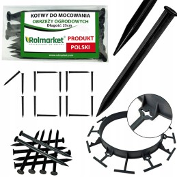 ✨ Universalūs tvirtinimo ankeriai (smeigtukai) apvadams: eco-bord, elasteo, randberg, polbord, b45, b58, bordeo - 25cm, 100 vnt.