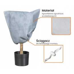 Baltas agrotekstilės apsauginis gaubtas su užtrauktuku 80x120 cm