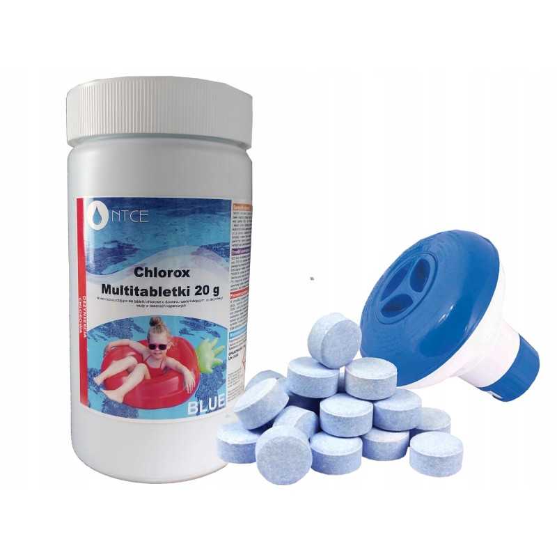 Plūdinis dozatorius, baseino chemikalai, chloro tabletės, 1kg
