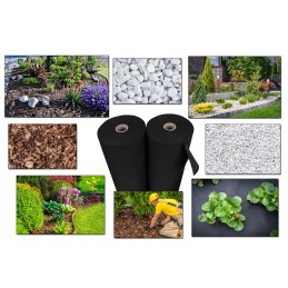 Augintas audinys juodas 100g m2 su uv 25 m 1 1 m bellushortus