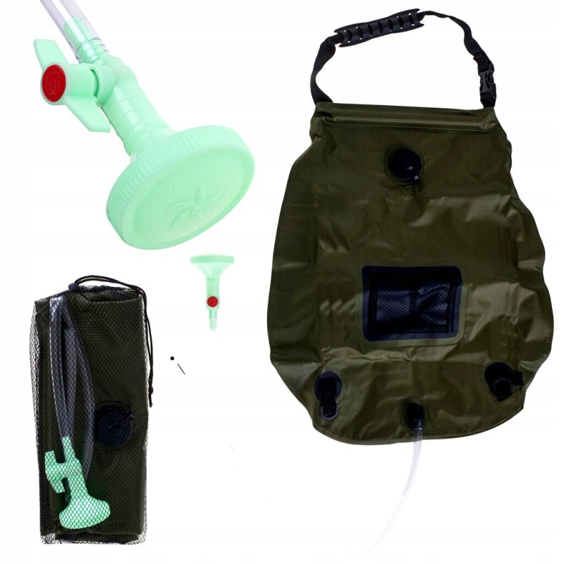 Solar camping shower 20l with thermometer
