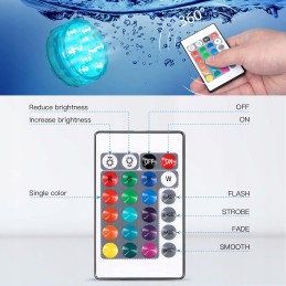 Vandeniui atsparūs LED šviestuvai su nuotolinio valdymo pultu 2 vnt., skirti Vase Pool Spa akvariumo tvenkiniui