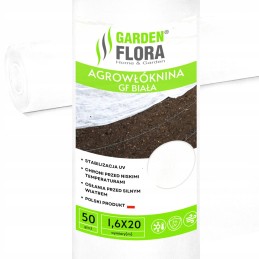 Balta agrotekstilė 1,60m x 20mb 50g/m2 uv