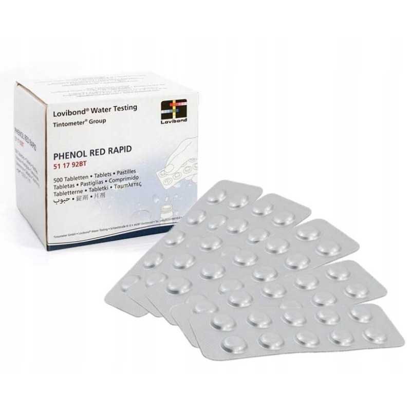 Phenol Red 100 vandens pH testerio tabletės