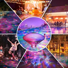 LED baseino lempa, plaukiojanti, spalvinga, 7 režimai, sūkurinė SPA baseino lempa