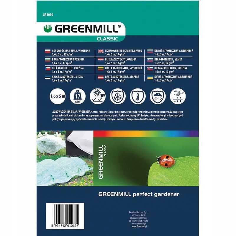 Agrotekstilė 17g/m2 spyruoklė 1,6x5m, balta