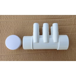 PVC kolektorius 6 vandens purkštukams sodo kubilui, sūkurinei voniai, vandens masažo statinėms