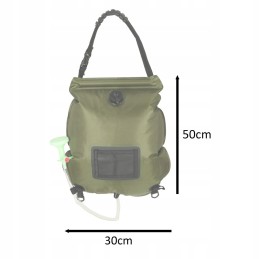 Kempingo saulės turistinis dušas 20l xxl su termometru