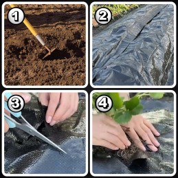 Agrotkanina agrotekstilė 1,1x50m nuo piktžolių juoda 70g UV 3% + 50x inkarai