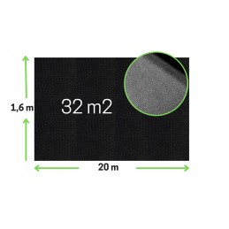 Neaustinis sodo juodas piktžolių kilimėlis UV filtras 50 g 1,6x20m + inkarai