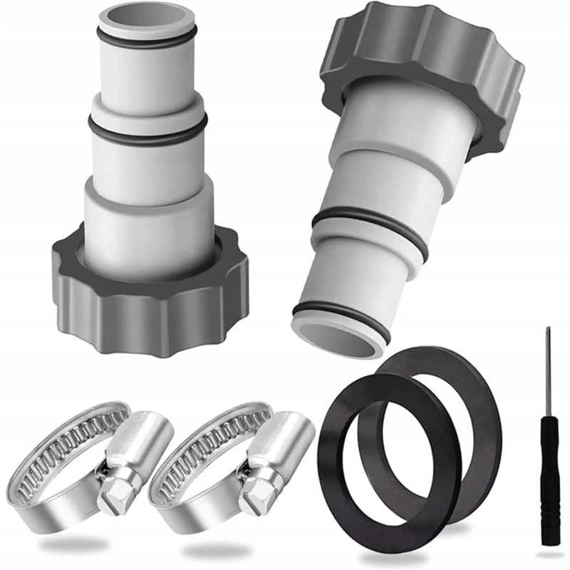 Sumažinimo jungtis siurblių žarnoms, žarnoms, baseinams, 2 vnt, spaustukas