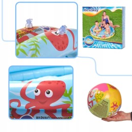 Bestway 51124 plaukimo baseino kamuoliukas apskritas irklavimo baseinas 122cm 2 4 metai