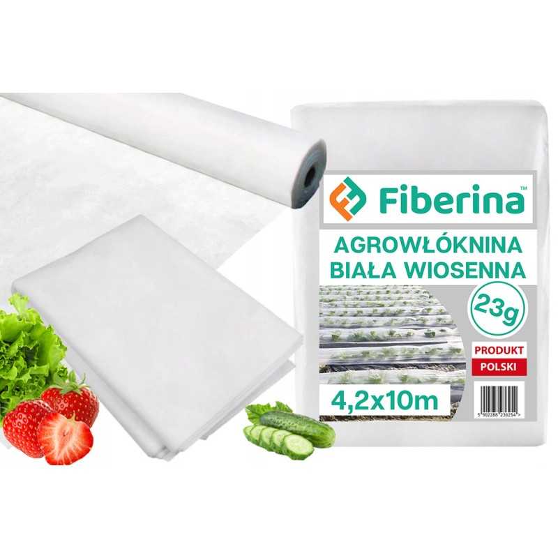 Lenkiška agrotekstilės danga, spyruoklinė, atspari šalčiui, 4,2 x 10 m, 23 g, balta, sutvirtinti kraštai
