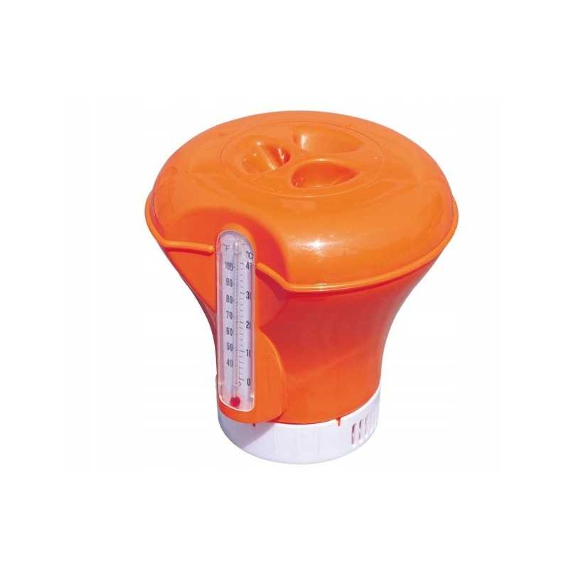 Baseino cheminių medžiagų dozatorius su plūduriuojančiu termometru „du viename“.